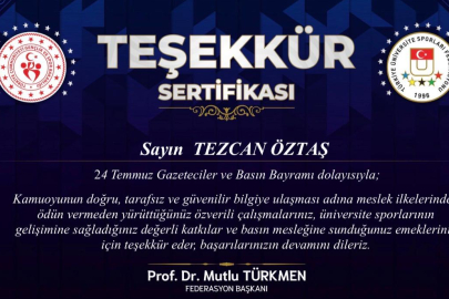 SporunDostu Kurucusu Tezcan Öztaş'a TUSFED'den Anlamlı Teşekkür
