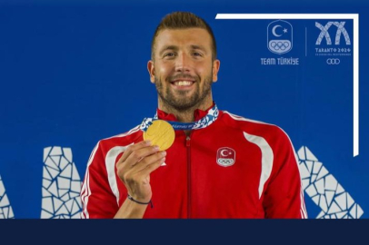 Emre Sakçı Akdeniz Oyunları Şampiyonu: 50 Metre Kurbağalamada Altın Madalya