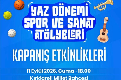 Kırklareli’nde Yaz Spor ve Sanat Atölyeleri Kapanış Etkinliği Yapılacak