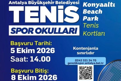 Antalya’da Ücretsiz Tenis Spor Okulları İçin Başvurular Başlıyor