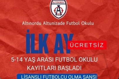 Altınordu Altunizade Futbol Okulu’nda 5-13 Yaş Kayıtları Devam Ediyor