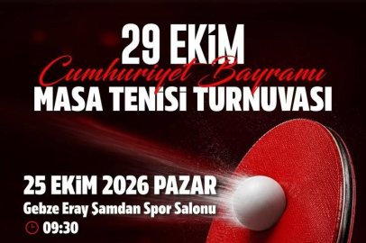 Gebze'de Cumhuriyet Bayramı Masa Tenisi Turnuvası 25 Ekim'de